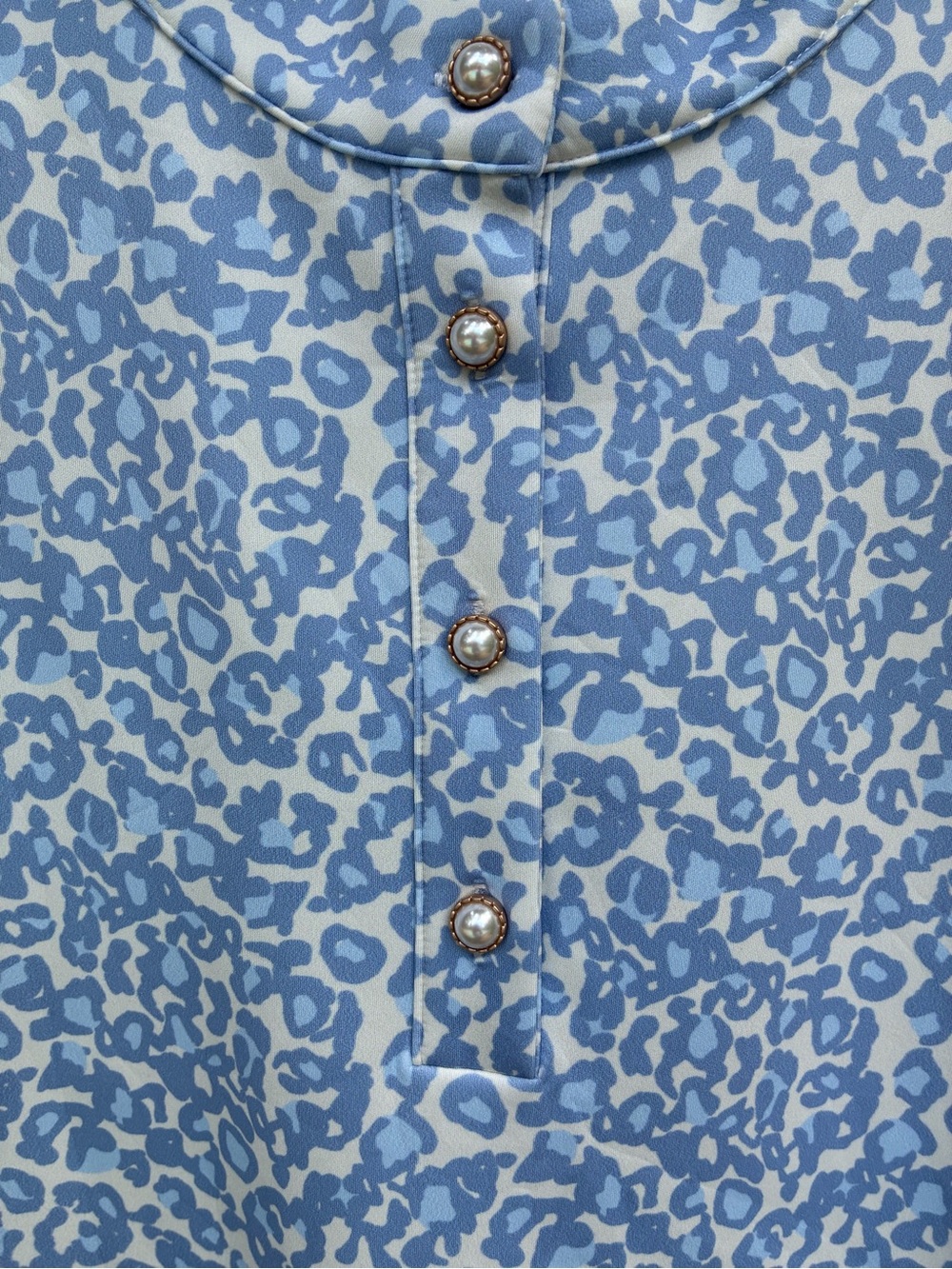 SSYS NWOT Augusta Pearl Button Scuba Dress Blue Animal Print Size Large (10-12) - Picture 7 of 11